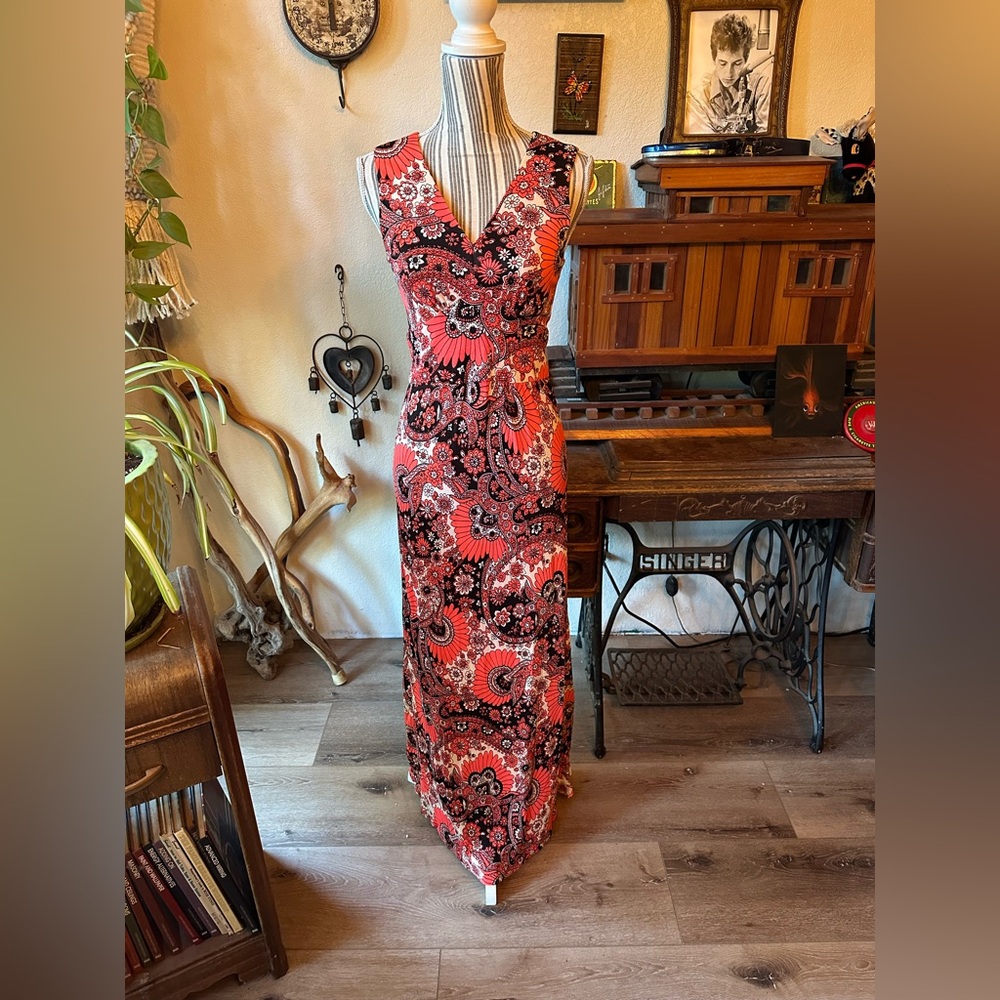 Vintage 1960’s Psychedelic Floral Maxi Dress